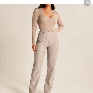 Abercrombie beige leather pants